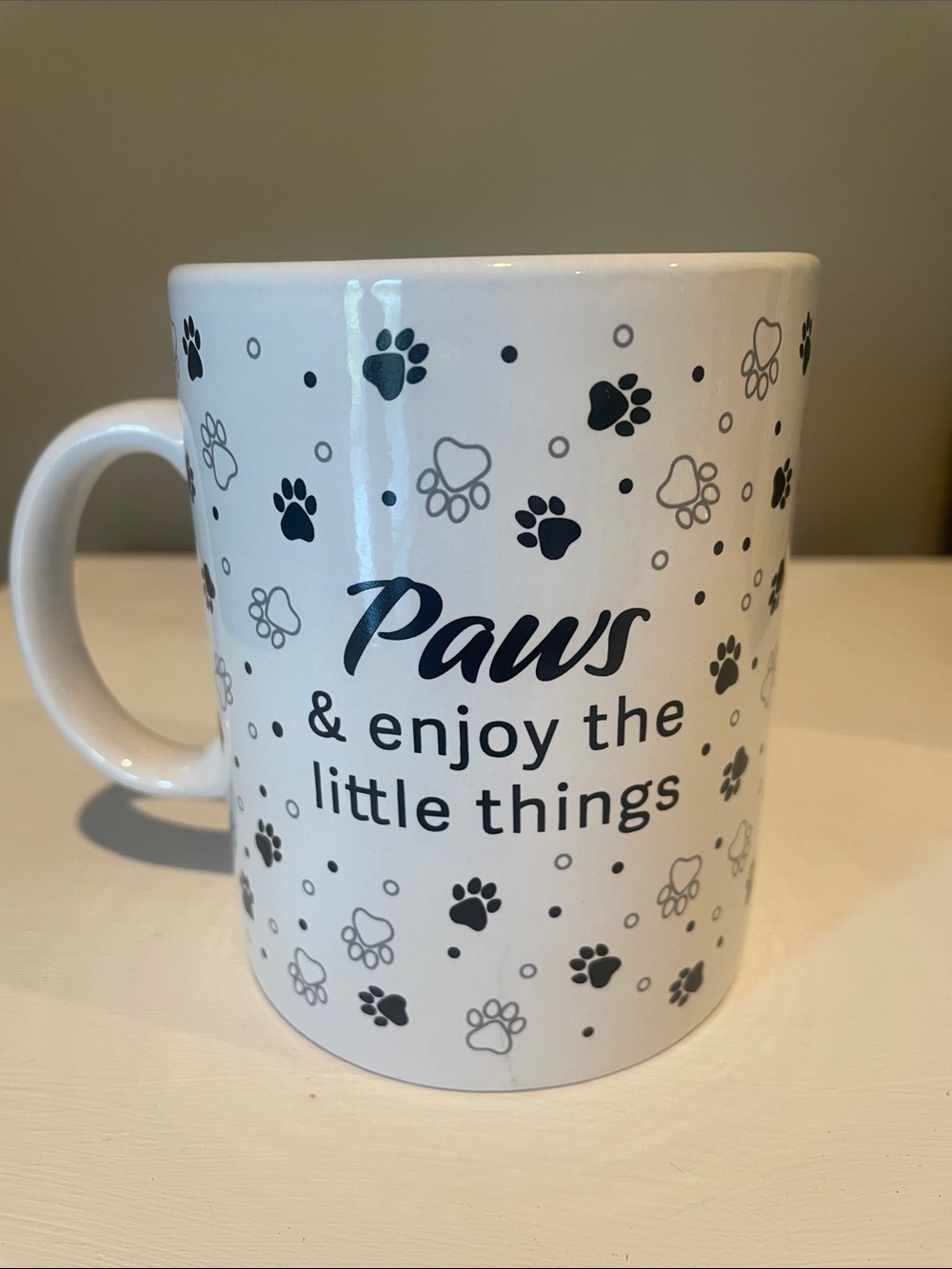 Paws & enjoy the little things coffee mug